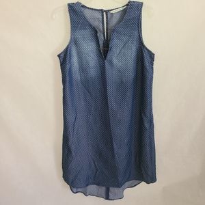 Given Kale Women's Hi-Low Polka Dot Denim Dress Size M